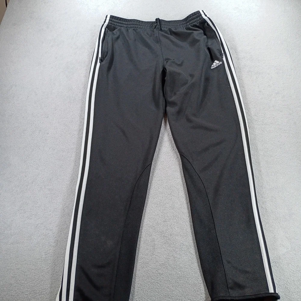 Adidas Mens Climacool Track Pants Black Large 3-Stripe Zipped Pockets